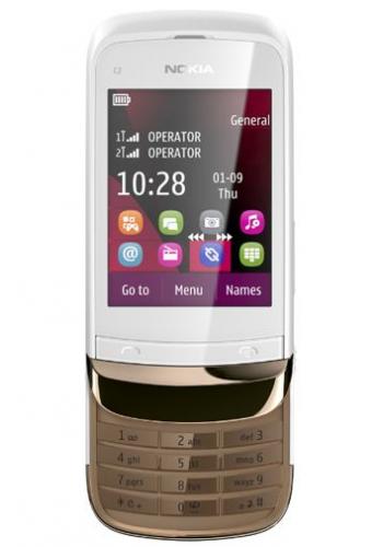 Nokia C2-03 Touch and Type (Dual Sim) Golden White